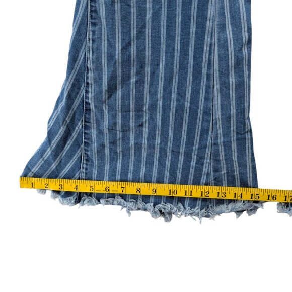 Show Me Your Mumu Berkeley Bells Fountain Jeans Womens Blue Stripe Flare Size 26 - Picture 10 of 11